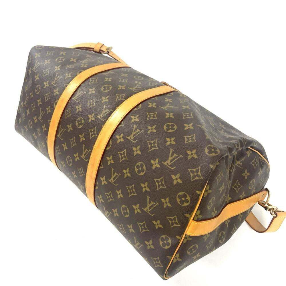 LOUIS VUITTON Brown Monogram Leather Keepall 50 Boston Bag - Picture 3 of 8